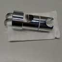 OSDUE Shower Head Holder, 16-27mm Slider Bar Adjustable Shower Head Holder for Slide Bar Slider Clamp Bathroom Replacement, 360 Degree Rotating Sprayer Holder with 2 Hooks, Chrome Finish - Silver (White)