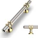 Amerdeco 10 Pack Knurled Brushed Satin Nickel Cabinet Pulls 5.9 Inch Length (3-3/4 Inch Hole Center) Kitchen Cabinet Handles for Drawer Dresser, Cupboard and Wardrobe ZH0025