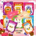 Valentines Day Gifts for Kids Classroom Animals Squishes, Jungle Animal School Party Favors Exchange with Cards 24 PCS (Brown)