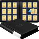 Toploader Card Binder Holds Up to 324 Toploaders - Waterproof PU Leather with Anti-Yellowing PP Inserts,Ridge Tab Sorting Portable Top Loader Album for Sports & Game Trading Cards, 15*12.6*2.6 IN