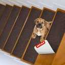 MBIGM 8" X 30" (15 in Pack) Nonslip Carpet Stair Treads Non-Skid Safety Rug Slip Resistant Indoor Runner for Kids Elders & Pets with Reusable Adhesive - Brown - Non Slip Stair Treads Indoor