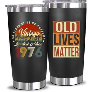 Funny 50th Birthday Gifts for Him,50 Year Old Gifts for Men,50th Birthday Gifts for Men,Mens 50th Birthday Gift Ideas,1976 Birthday Gifts for Man,Dad,Friend,Husband-20 Oz Vintage 1976 Tumbler