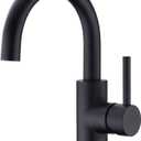 CREA Black Bathroom Faucet Brushed Nickel, Prep Wet Bar Sink Faucet Stainless Steel Single Hole Small Kitchen Faucet with 4 Inch Deck Plate, Mini Faucet Outdoor Tap for Farmhouse Vanity Sink Lavatory