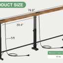 79" Behind Couch Table with Adjustable Height Narrow Console Sofa Table with 2 Power Outlets Long Entryway Table for Hallway Bedroom Living Room Decor Foyer Furniture Rustic Brown