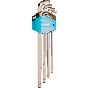 NordWolf 9-Piece Metric Stubby Allen Wrench Set, S2 Steel Long Arm Ball End Hex L-Keys, Sizes 1.5mm to 10mm