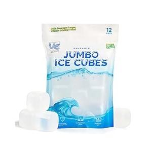 Urban Essentials Reusable Ice Cubes - Quick Freeze Colorful Plastic Square Ice cubes With Resealable Bag Assorted Colors Pack Of 56