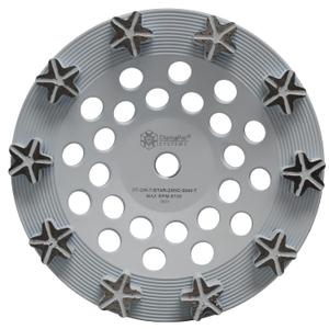 Star Threaded 7 Inch 10 Segment Turbo Concrete Grinding Cup Wheel for Grinding, Leveling, Removing Glue/Coating