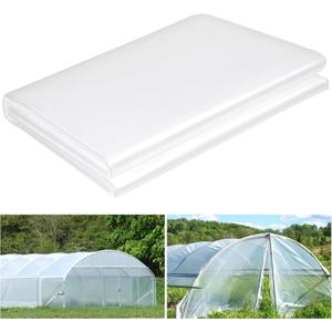 8 x 26 FT Clear Greenhouse Plastic Sheeting, 6 Mil Polyethylene Film Heavy Duty, Water Sun Frost Wind Dust Resistant Winter Hoop House Toughness Plastic Cover for Farming, Gardening, Agriculture, DIY