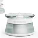 Glass Smart Pet Water Fountain,Cat Drinking Water Fountain Bowl No Filter,Battery Operated Filterless Pet Water Fountain