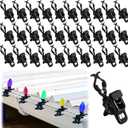 Feoang 90PCS Christmas Lights Spring Clips C7 C9 Universal Holiday Light Clips for Outside String Lights Gutter&Shingle Light Clips Spring Loaded Outdoor Holiday Light Hooks for Holiday Decorations