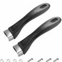 2Pcs Bakelite Pot Handle Black Scald-Proof Long Handle Grip Replacement, with Screw