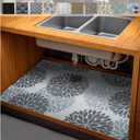 AiBOB Waterproof Under Sink Mat, Absorbent Quick Dry Sink Liners Protect Cabinets, Durable Shelf Liners, Slip Resistant and Non-Adhesive, 24X68, Grey/Flower