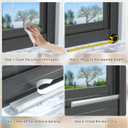 ESUFEIR 3pcs196" Wedge Sliding Window Weather Stripping Door Gap Filler,Adhesive Window Insulation for Winter Door Seal Strip,Soundproof Foam Tape for Frame,Brown