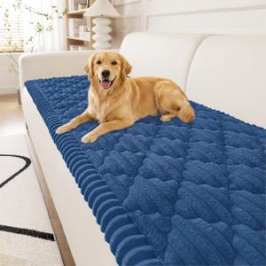 Smiry Pet Couch Covers for Dogs Washable, Non-Slip Fuzzy Couch Covers for 3 Cushion Sofa Pet Friendly, Soft Thick Furniture Protector Sofa Slipcover Mat for Dogs (Navy, 27.6" x 70.9")