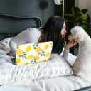 Seorsok Compatible with MacBook Air 13 Inch Case2022 2021 2020 2019 2018 Release A1932 A2179 M1 A2337 Touch ID,Cute Plastic Hard Shell Case with Keyboard Cover,Lemon