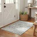 2 x GRANNY SAYS 2x3 Entryway Rug, Vintage Indoor Doormat for Entrance, Small Area Rug Non Slip Washable, Stain & Fade Resistant Soft Rug Runner for Kitchen, Bedroom, Farmhouse Carpet for Decor (Grey)