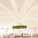Showgeous Ivory Ceiling Drapes 8 Panels 5ftx30ft Wedding Ceiling Drapes Wedding Arch Draping Fabric Cheesecloth Curtain for Party Ceremony Stage Event Decoration