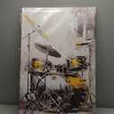 LURENCZH Drum Kit Canvas Wall Art Abstract Drums Picture Prints Musical Instrument Paintings for Living Room Music Room Decor Framed(Music-2,16.00" x 24.00")