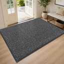 BEQHAUSE Dirt Trapper Door Mat 48"x72", Non-Slip Washable Doormat, Charcoal