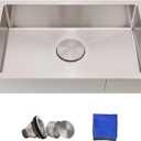23x15 RV Kitchen Sink, Delironexu 23 Inch Drop In or Undermount RV Kitchen Sink, 18 Gauge 304 Stainless Steel Single Bowl Kitchen Sink, Dual Mount Small Kitchen Sink with Accessories