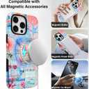 KANGHAR Magnetic Designed for iPhone 16 Pro Case, Cute Pink Summer | Compatible with MagSafe, Beach Coastal Collage Aesthetic Design, 2-Layer Hybrid Shockproof Protective Cover for Women Girls