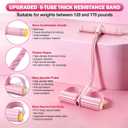 Wysperix Foot Pedal Resistance Bands with Handles, 6-Tube Multifunction Exercise Bands, Durable Home Gym Fitness Equipment for Women & Men to Tone Abs, Core, Legs, Arms, Waist, Pink