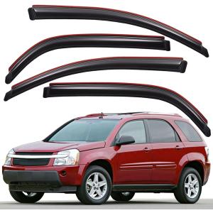 Lightronic Extra Durable Clip-on in-Channel Auto Vent Window Visor, Fits 2005-2009 Chevrolet Equinox & Pontiac Torrent, UV Protection Rain Guard, Original Wind Deflector, No-Drill, Smoke, 4-Pcs