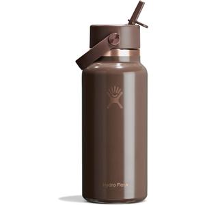 Hydro Flask Water Bottle - Insulated Stainless Steel - Wide Mouth Flex Straw Lid, Non Spill, Leakproof and Refillable in 32 Oz Chocolate Rose Gold