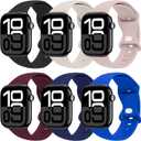 THWALK 6 Pack Sport Bands Compatible with Apple Watch Band Ultra 3/2/1 49mm, Series 11/10 46/42mm, 9/8/7 45/41mm, SE/6/5/4 44/40mm, 3/2/1 42/38mm for Women Men