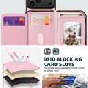 OCASE Compatible with iPhone 17 Pro Crossbody Wallet Case with Card Holder, PU Leather Zipper Handbag Phone Purse with RFID Blocking Kickstand Wrist Strap Lanyard 6.3 Inch, Diamond Check Pink