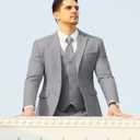 Men's Suits Slim Fit Tuxedo Suit Set 3 Piece 2-Button Solid Prom Wedding Party Blazer Vest Pants, M