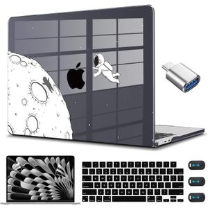 CISSOOK Case Compatible with MacBook Air 15 Inch 2026 2025 2024 2023 Model A3448 A3241 A3114 A2941, Hard Shell with Keyboard Cover USB Adapter for MacBook Air 15 M2 M3 M4 M5, Astronaut