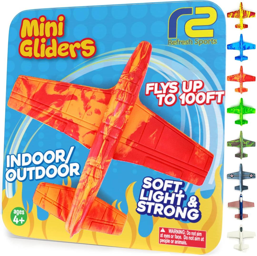 Airplane Toy Foam Glider Plane for Kids - Outdoor Toys for Kids Ages 4-8 - Kids Outside Toys for Boys & Girls - Outdoor Toys & Fun Flying Gliders Easy Throwing Air Planes - Gifts for Ages 4 5 6 7+ (Red)