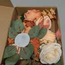Ovveroche Wedding Cake Topper Flowers 3 Piece, Premade Flower Cake Decorations Cake Topper Artificial Rose Flowers for Wedding Cake Christening Birthday Baptism Baby Shower Party Home Decor