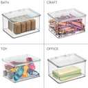 IDesign Recycled Plastic Pantry and Kitchen Storage, Freezer and Fridge Organizer Lidded Bin – 6.75” x 5.75” x 3.75”, Clear