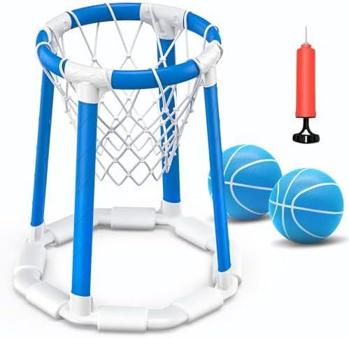CHMYWJ Pool Basketball Hoop Pool Games Pool Toys with 2 Basketballs Floating Basketball Hoop for Pool for Kids & Adults Indoor Outdoor Pool Games