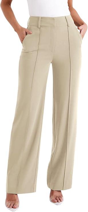 NIMIN Womens Work Pants High Waisted Wide Leg Dress Trousers, S Size