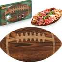 Football Shaped Cutting Board Charcuterie Board Gift Set with Cheese Knives for Football Lovers Gift Themed Party Decoration Favor Supplies(Brown,15x8.5in)