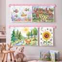 LEIFIDE Set of 2 Magnetic Art Display for Kids,Scalloped, Pink, 28''x1.5''