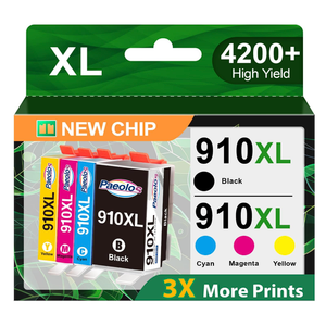 910XL 910 Ink Cartridges High Yield Replacement for HP 910XL Ink Cartridges Combo Pack for HP 910 Ink Work for HP OfficeJet Pro 8020 8010 8025 8035 8028 8030 8015 8018 8022 Printer (4 Pack)