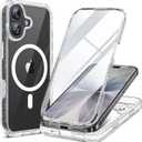 Miracase for iPhone 17 Case 6.3'', Full-Body Military Drop Protection Outdoor Phone case with Built-in Glass Screen &Camera Control,Easy Installation,No Gap,Compatible with MagSafe,Clear Glitter