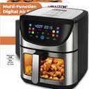 8.5QT Large Stainless Steel Air Fryer with Disposable Liners, 8.5QT Tilted Screen Model