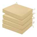 HARBOREST Outdoor Chair Cushions Set of 4, Water Resistant Patio Chair Cushions with Ties, Square Corner Outdoor Seat Cushions for Patio Furniture, 18.5"x16"x3", Khaki