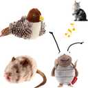 PETGEEK Gigwi Simulated Chirping Bird Cat Toy, Fake Interactive Cat Toys for Indoor Cats, Feather Toy with Hanging Loop for Bored Indoor Adult Kittens Interactive Play (Bird Mouse Cricket)