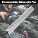 X AUTOHAUX OD 1.5" 38mm Length 12" 300mm Aluminum Alloy Tube Intercooler Pipe Straight Air Intake Tube Silver Tone for Car