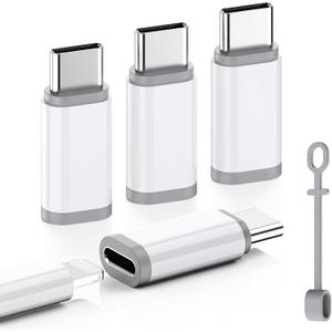 LERTOSEN Lightning to USB C Adapter 4 Pack, Fast Charging & Data Sync for iPhone 15/16/17 Pro/Pro Max, Charger Adapter Accessory (Not for Audio/OTG)-White