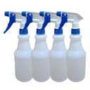 Spray Bottles 750 ml (25oz) with colored triggers refillable empty HDPE Plastic Spray Bottles for Cleaning/Gardening/saloons etc. leak Proof Heavy Duty Water Bottles 4 pcs/Pack (BLUE)