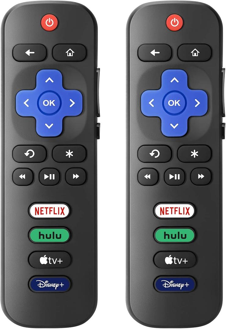 Pack of 2 New Replacement for All Roku TV Remote,Compatible for All TCL-ONN-Hisense-Roku TV Remote
