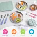 Elk and Friends Stainless Steel Snack Cups | Removable Silicone Food Catcher and Travel Lid | Spill-Proof Snack Containers for Baby, Toddler, Kids | Dishwasher Safe | 2 Pack