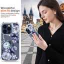 Hungo Compatible for iPhone 15 Pro Max Case for Women Floral Flower Clear Design Cute,Girly Girls Flower Promax Rose Blue
